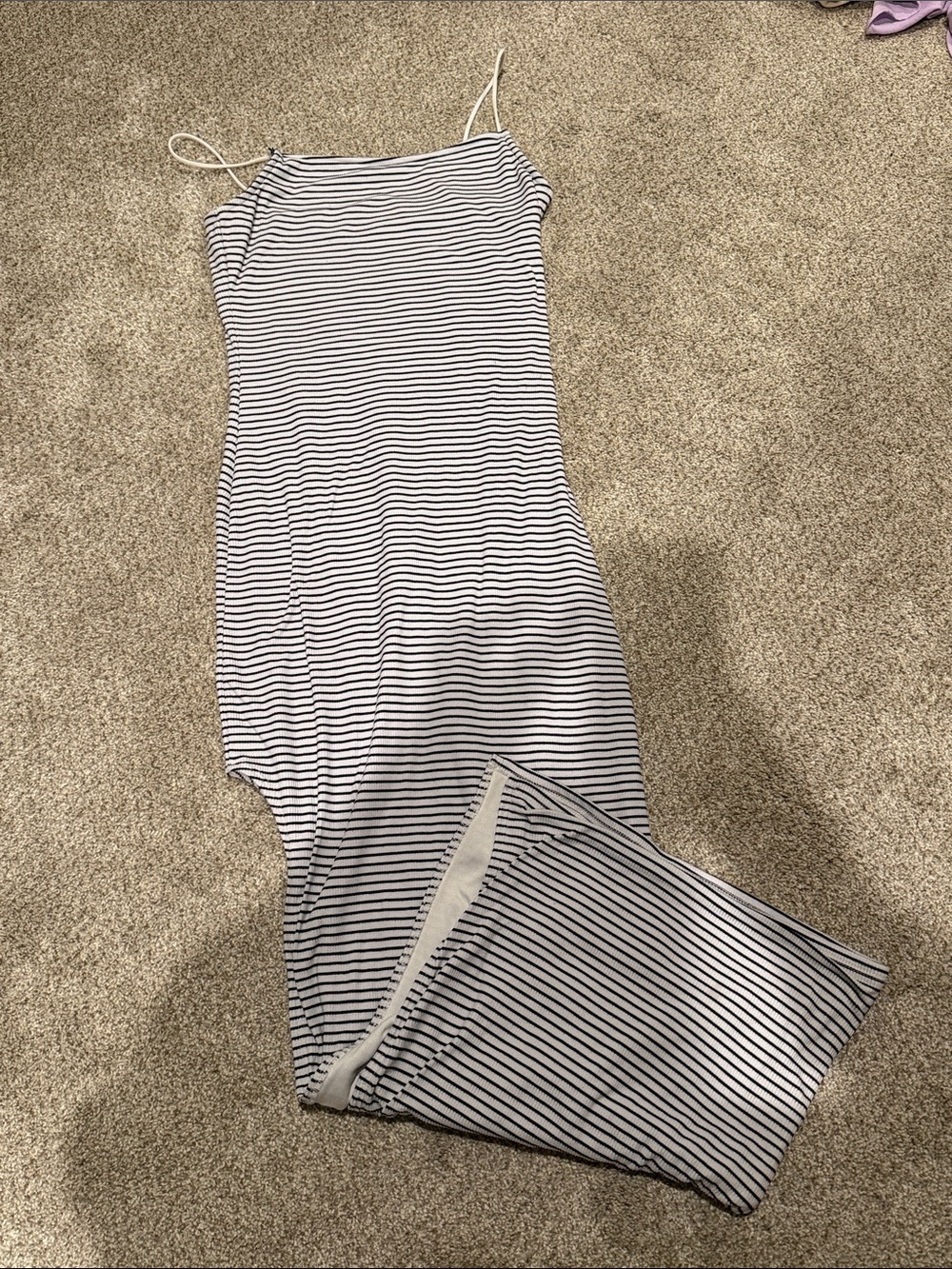 Justify White and Black Striped Maxi Dress